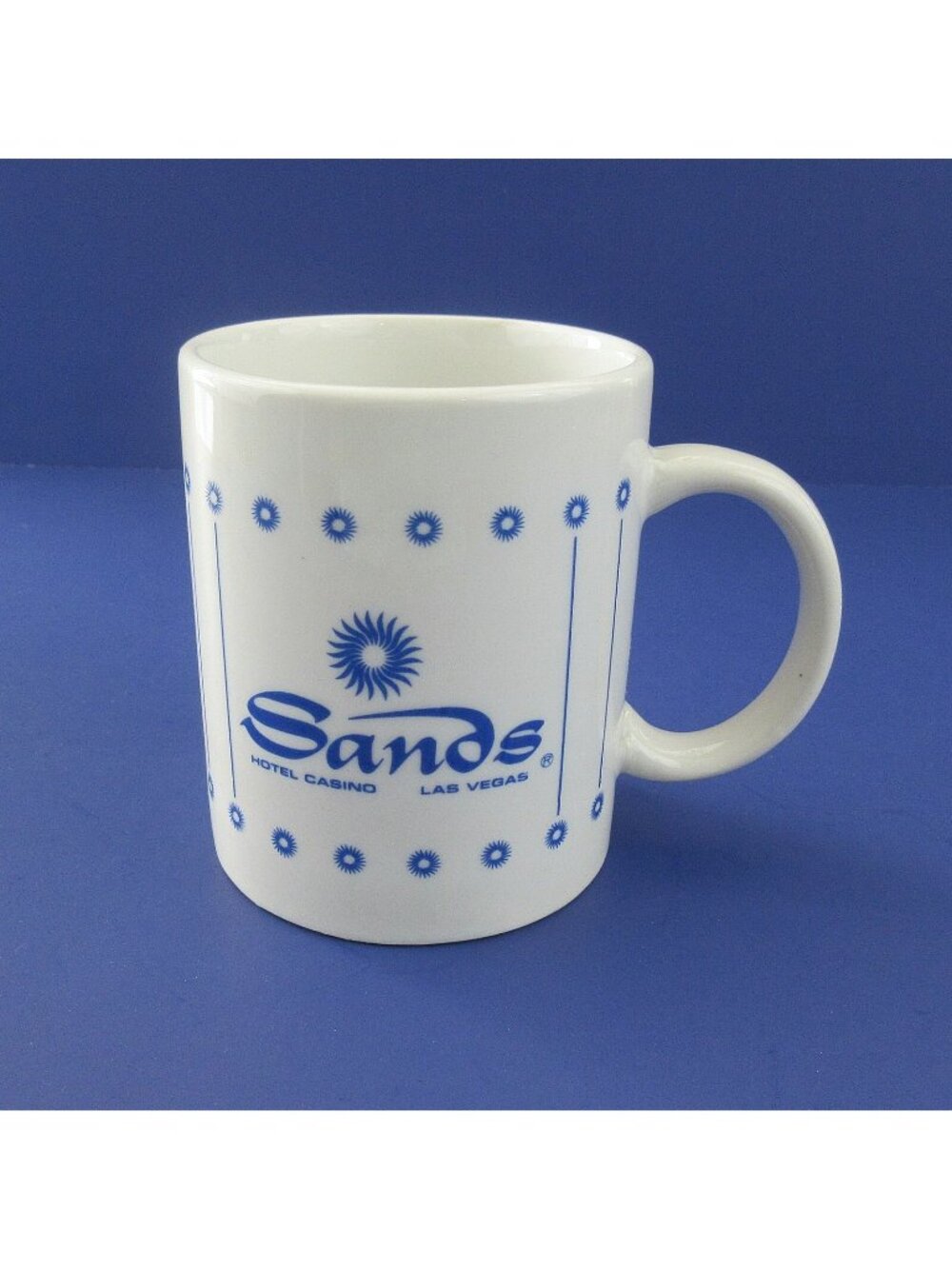 Vintage Sands Hotel & Casino Las Vegas Nevada Souvenir Coffee Mug Blue Print